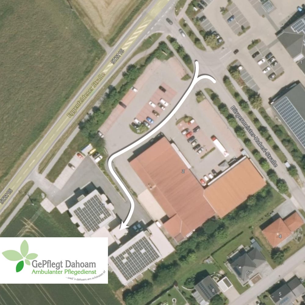 GePflegt Dahoam, Zufahrt über Nettoparkplatz